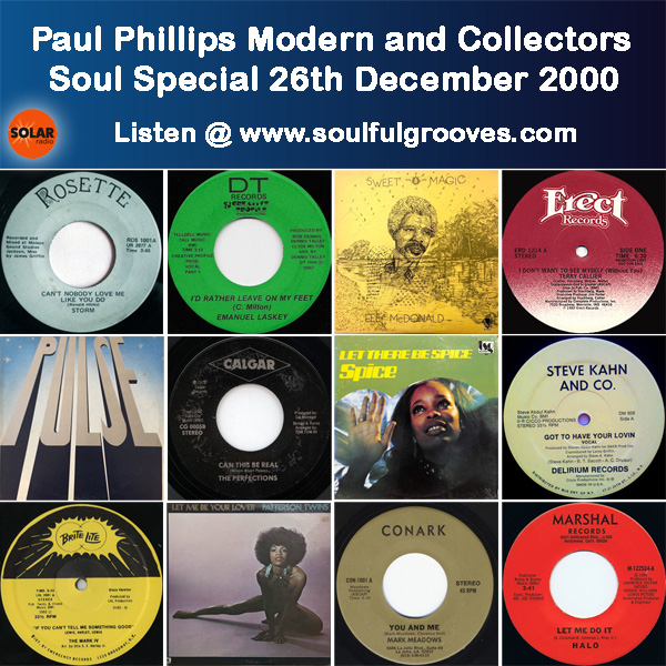 Paul Phillips Modern & Collectors Soul Special on Solar Radio 26th December 2000