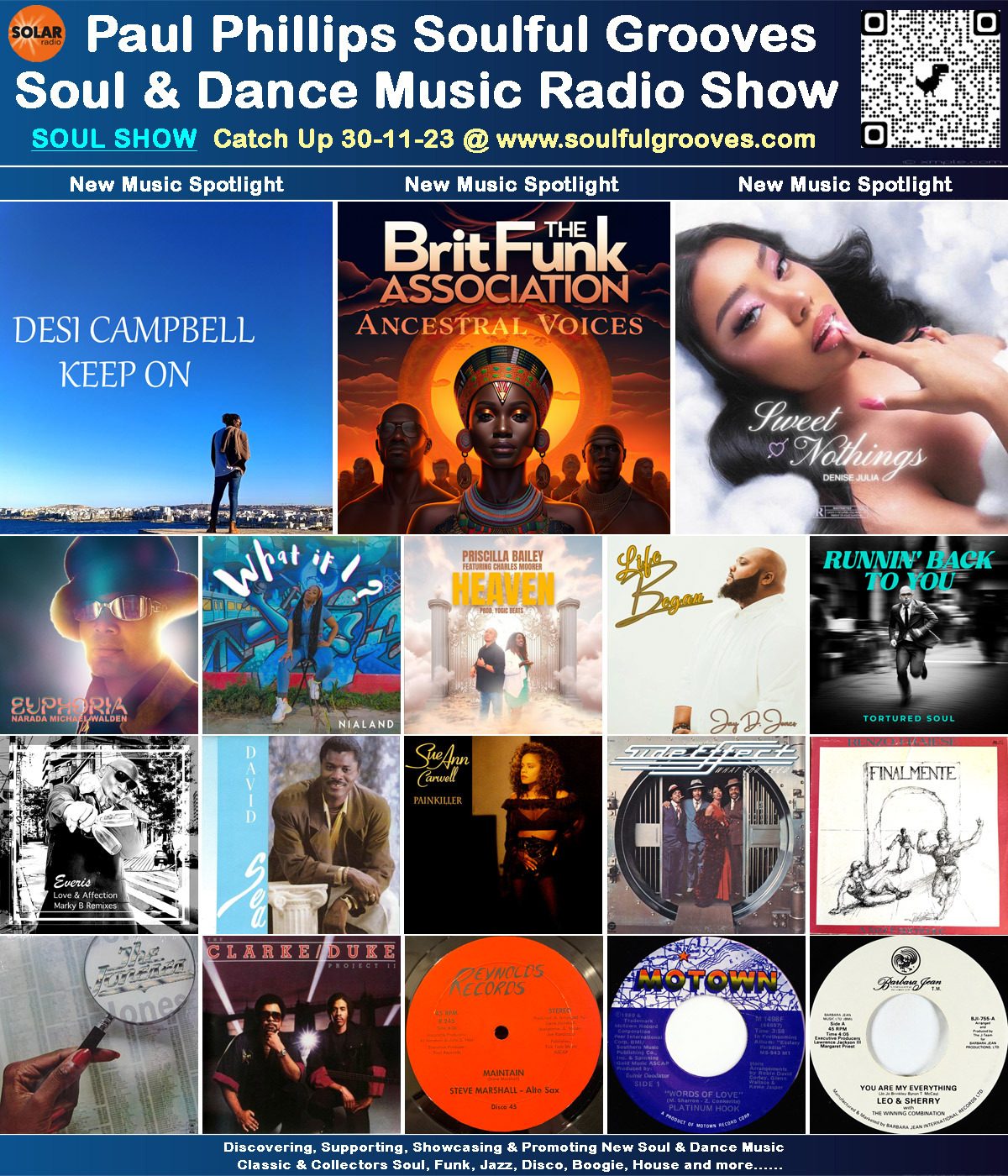 Paul Phillips Soulful Grooves Solar Radio Soul Music Show Playlist playing soul, funk, jazz, disco, boogie, neo soul