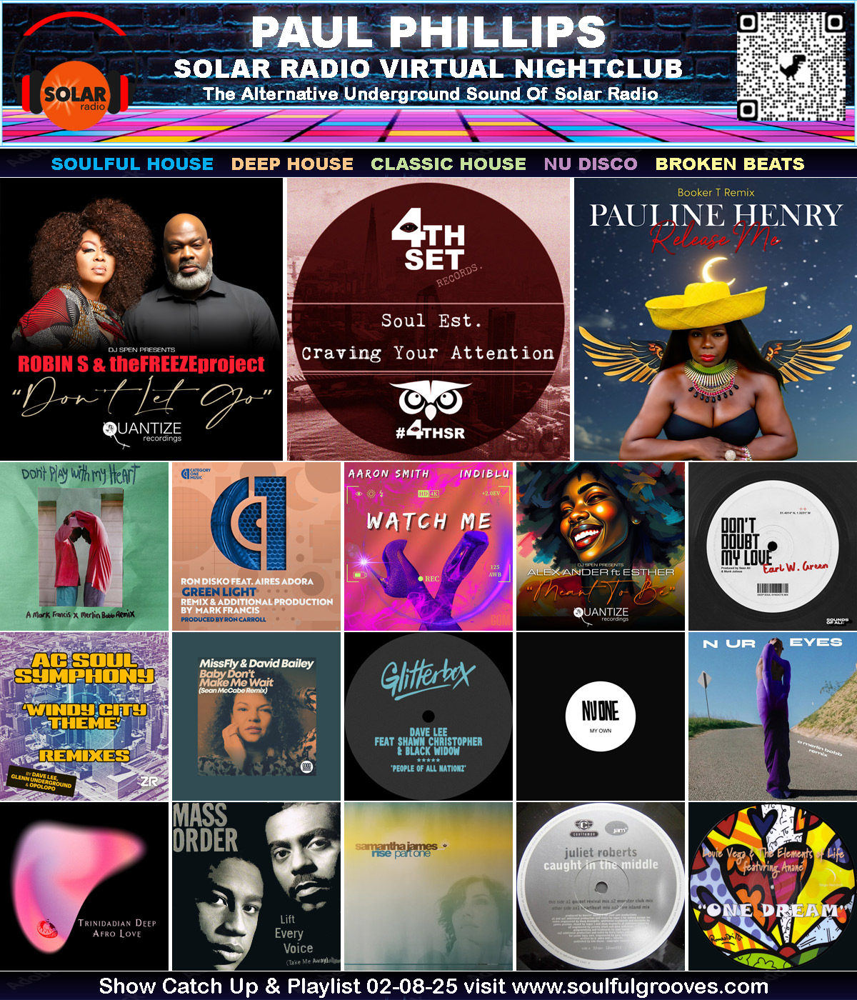 Paul Phillips Soulful Grooves Solar Radio House Music Show Playlist playing soulful house, deep house, classic house