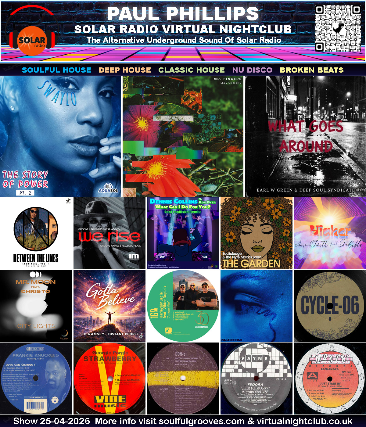 Paul Phillips Solar Radio Virtual Nightclub House Music Show Playlist playing soulful house, deep house, classic house