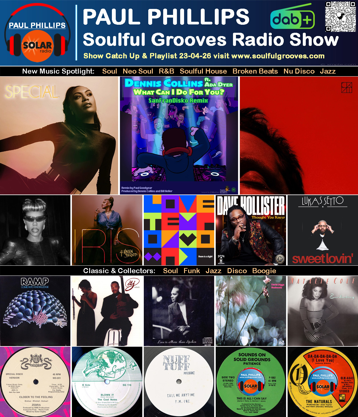 Paul Phillips Soulful Grooves Solar Radio Soul Music Show Playlist playing soul, funk, jazz, disco, boogie, neo soul
