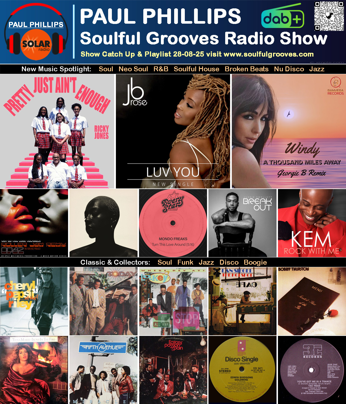 Paul Phillips Soulful Grooves Solar Radio Soul Music Show Playlist playing soul, funk, jazz, disco, boogie, neo soul