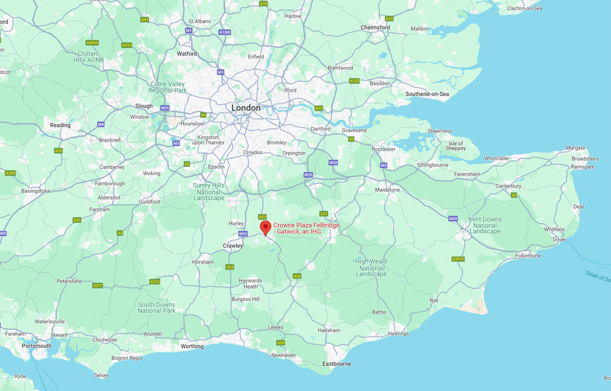 Sussex Soul and Dance Weekender, Crowne Plaze Felbridge Hotel RH19 2BH map location