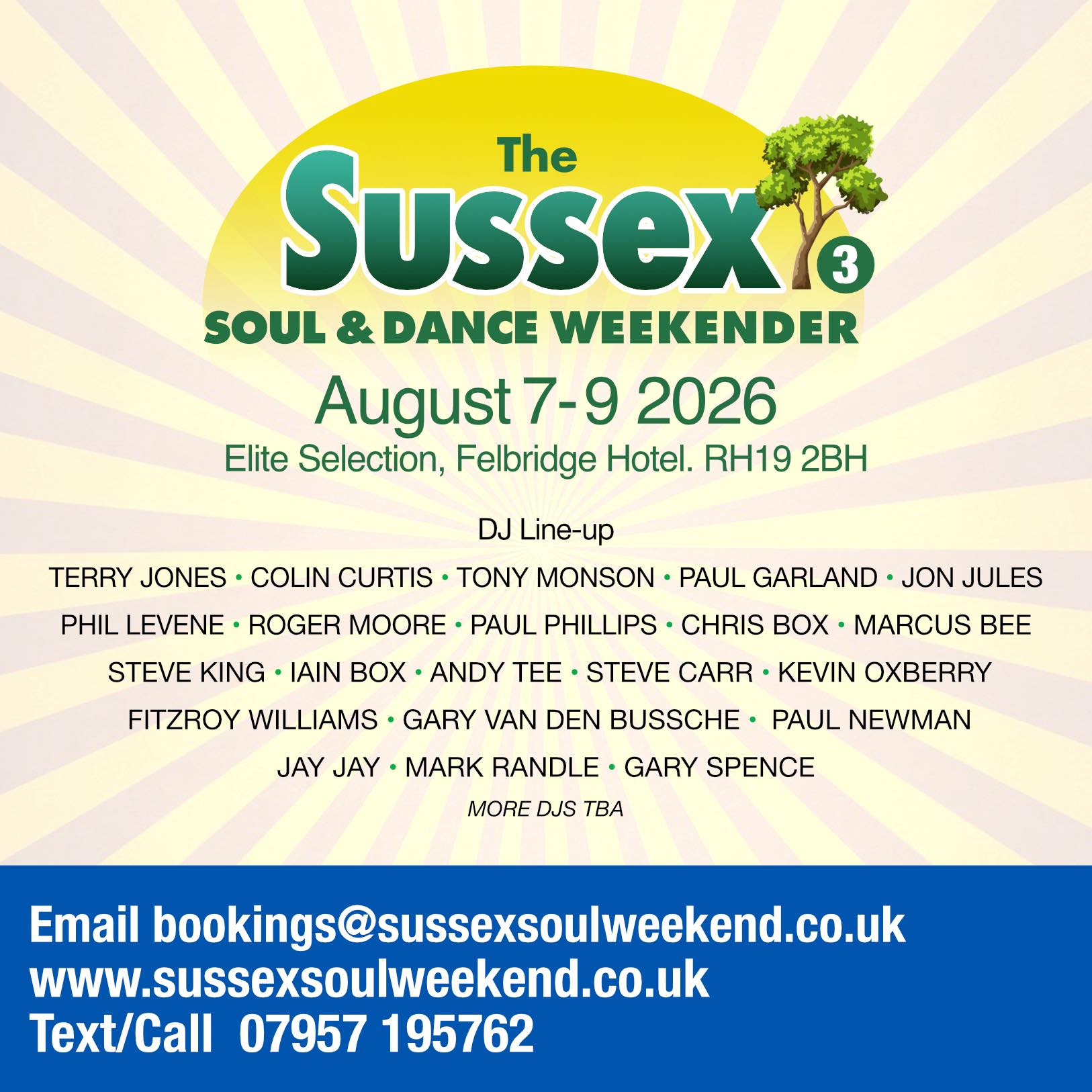 Sussex Soul and Dance Weekender 7th - 9th August 2026 with Paul Phillips from Solar Radio