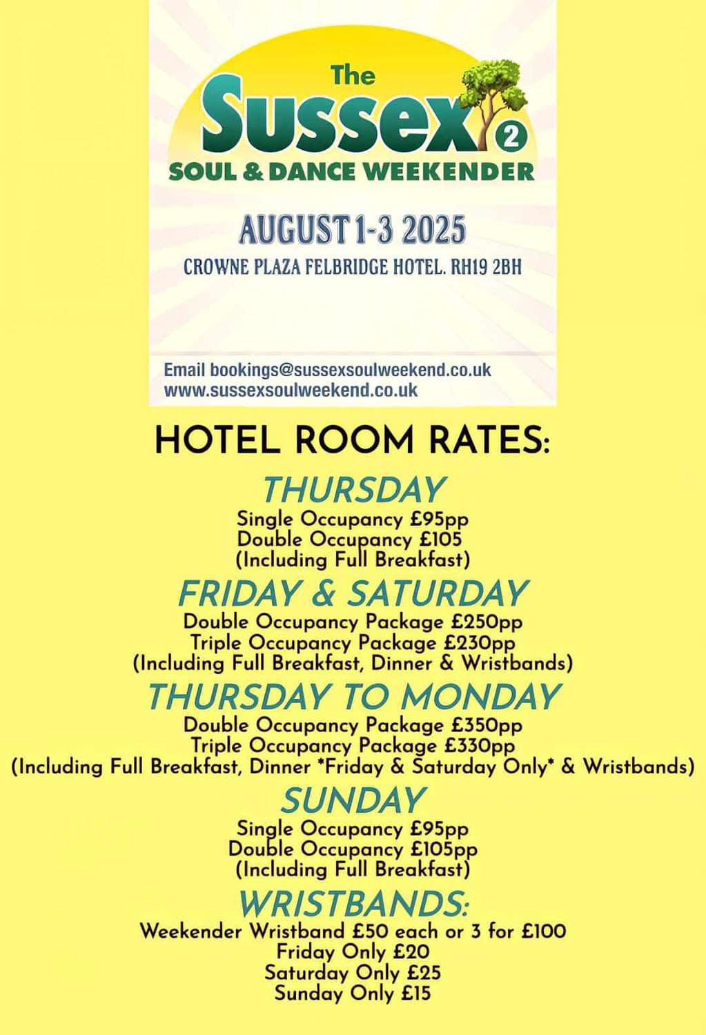 The Sussex Soul And Dance Weekender 2 hotel room rates